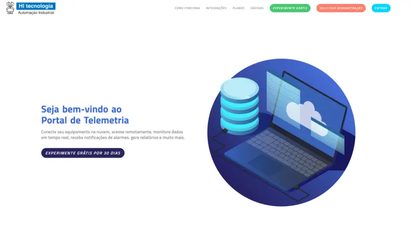 The landing page of Hi Tecnologia's telemetry portal
